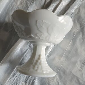 Indiana Milk Glass Candlestick Holders White Grape Vine